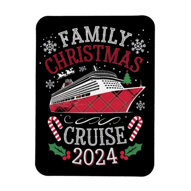 Imán Equipo de juego de crucero de Navidades familiares (Vertical)