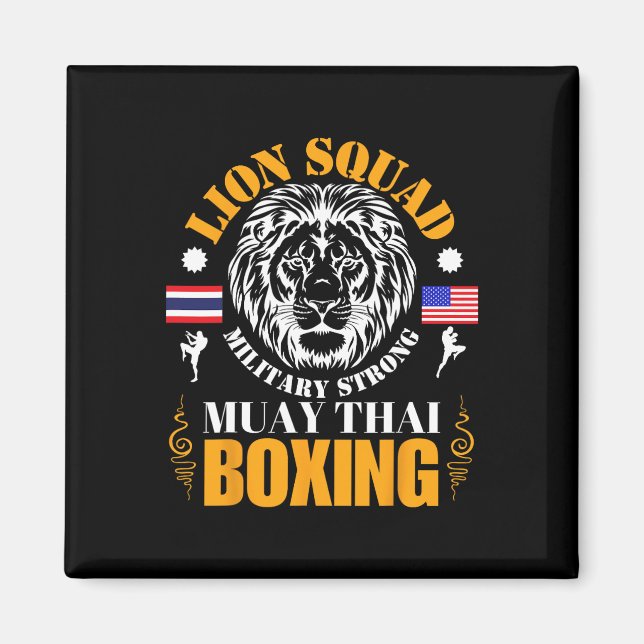 Imán Equipo de León Tailandia Kickboxing Muay Thai Mma  (Frente)