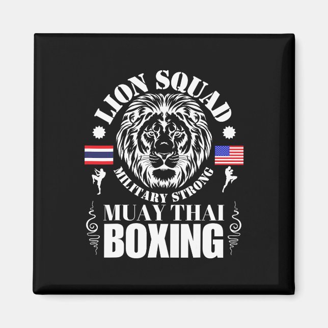 Imán Equipo de León Tailandia Kickboxing Muay Thai Mma  (Frente)
