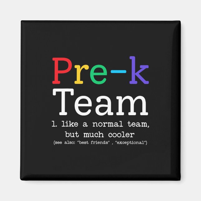 Imán Equipo de maestros de prek como un preescolar norm (Frente)