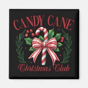 Imán Equipo de Navidad de Candy Cane Club de Navidad In