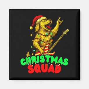 Imán Equipo de Navidad Retriever Dorado Perro Tocando G