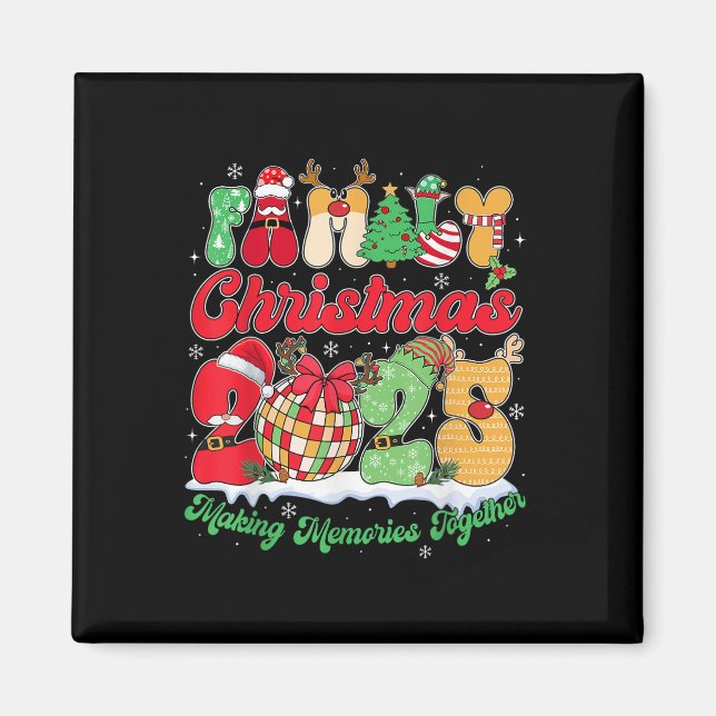 Imán Equipo de Navidades 2025 Santa Elf Squad Matchin (Frente)