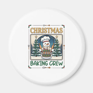 Imán Equipo de Repostería Navideña Muñeco de Nieve Chef