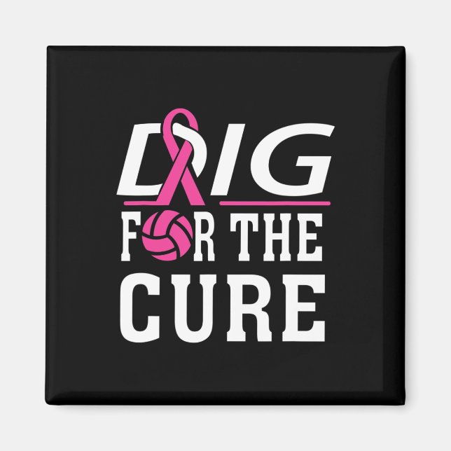 Imán Equipo de voleibol para concienciar sobre el cánce (Frente)