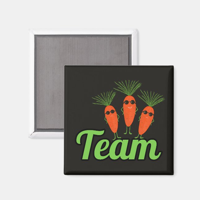 Imán Equipo de Zanahoria Genial Negro (Anverso/Reverso)