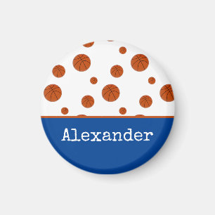 Imán Equipo Deportivo de Baloncesto Azul Personalizado 