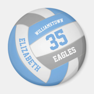 Imán equipo gris azul claro colores niños voleibol