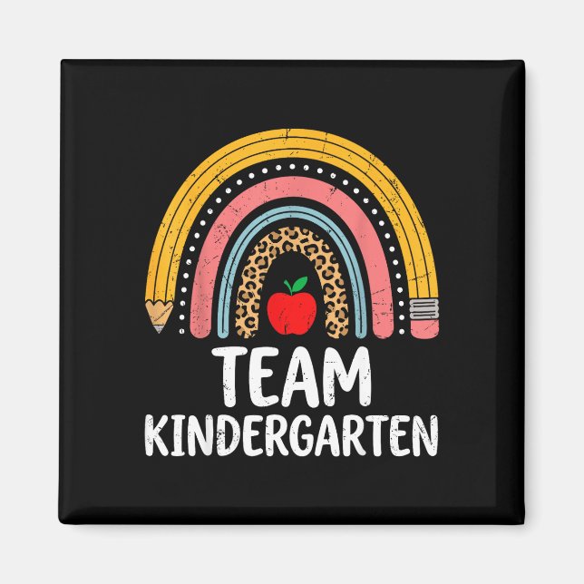 Imán Equipo jardín de niños boho arcoiris lápiz k maest (Frente)