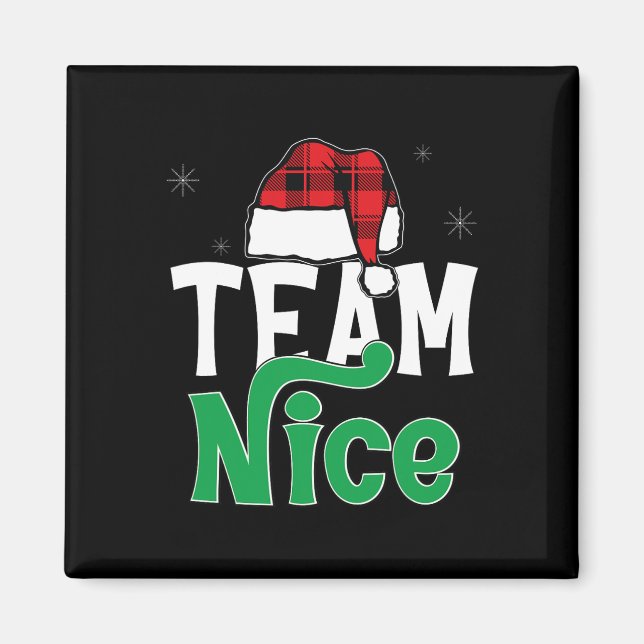 Imán Equipo Nice Naughty Plaid Xmas Pjs 2024 Divertida  (Frente)