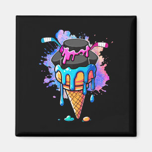 Imán Equipos de Hockey Como Goteo de Helado Colorido Di