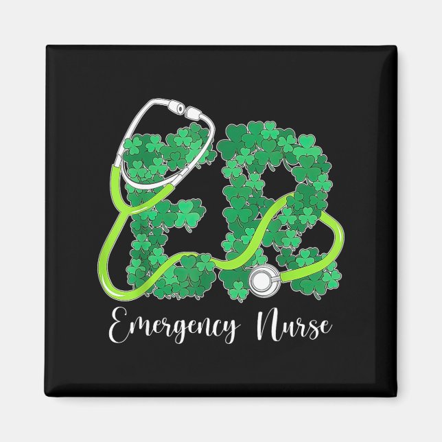 Imán Er Emergency Nurse Stethoscope St. Patrick's Day S (Frente)