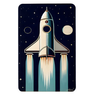 Imán Era Espacial Retro Nave Espacial de los 50