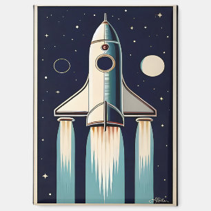 Imán Era Espacial Retro Nave Espacial de los 50
