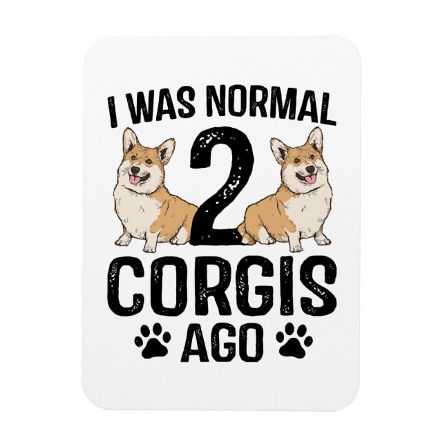 Imán Era normal hace 2 Corgis Perro (Vertical)