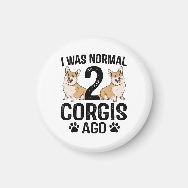 Imán Era normal hace 2 Corgis Perro (Frente)