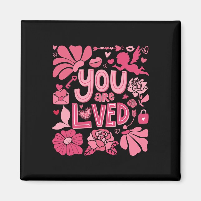Imán Eres Amado Boho San Valentín Floral Día de San Val (Frente)