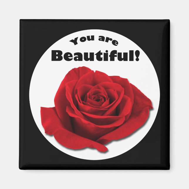 Imán "Eres hermoso" Red Rose Magnet (Frente)