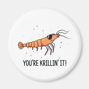 Imán Eres Krillin It Funny Krill Pun