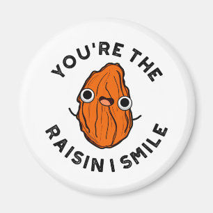 Imán Eres la raisin que sonríe divertido bollo de comid