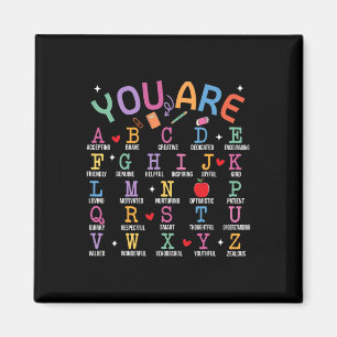 Imán Eres Letras Alfabeto Aprende Abcs Inspiración Te