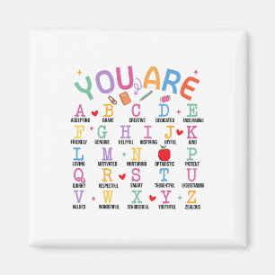 Imán Eres Letras Alfabeto Aprende Abcs Inspiración Te