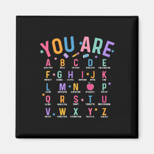 Imán Eres Letras Alfabeto Aprende Abcs Inspiración Te