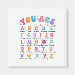 Imán Eres Letras Alfabeto Aprende Abecedario Inspiració
