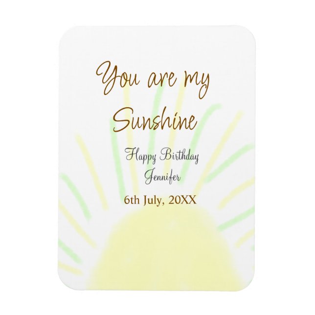 Imán Eres mi nombre de agregación amarillo pastel sunsh (Vertical)