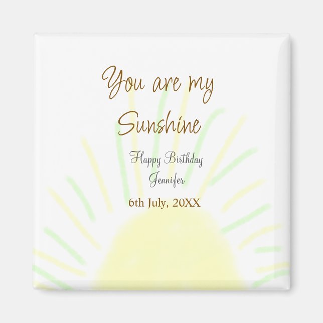 Imán Eres mi nombre de agregación amarillo pastel sunsh (Frente)