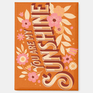 Imán Eres Mi Sol Floral Boho Groovy Rosa Naranja