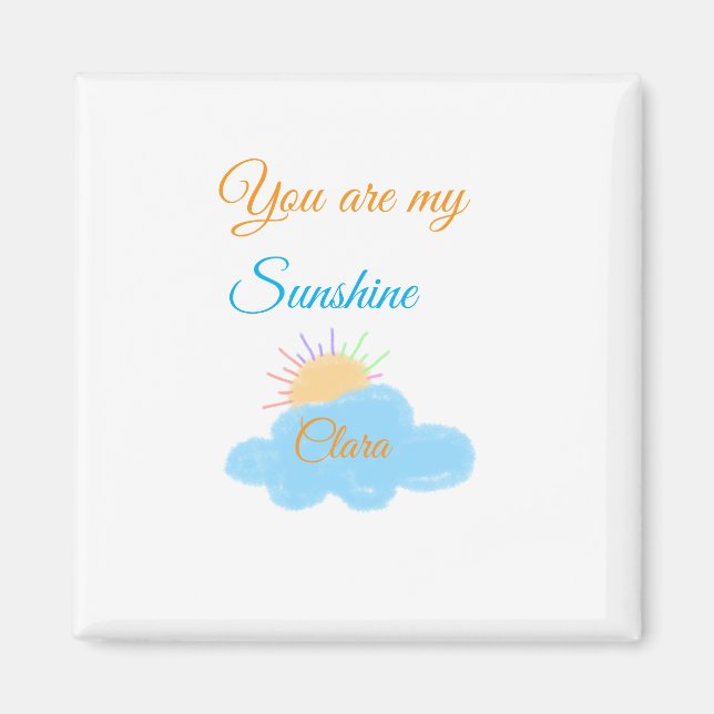 Imán eres mi sol naranja amarillo  nubes de rayos solar (Frente)