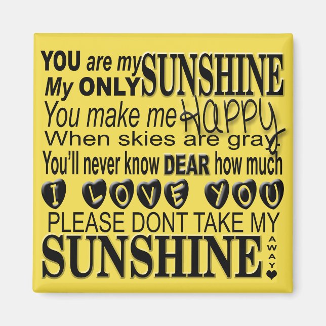 Imán Eres Mi Tipografía Sunshine (Frente)