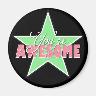 Imán Eres muy guapo - Green & Pink Star Magnet