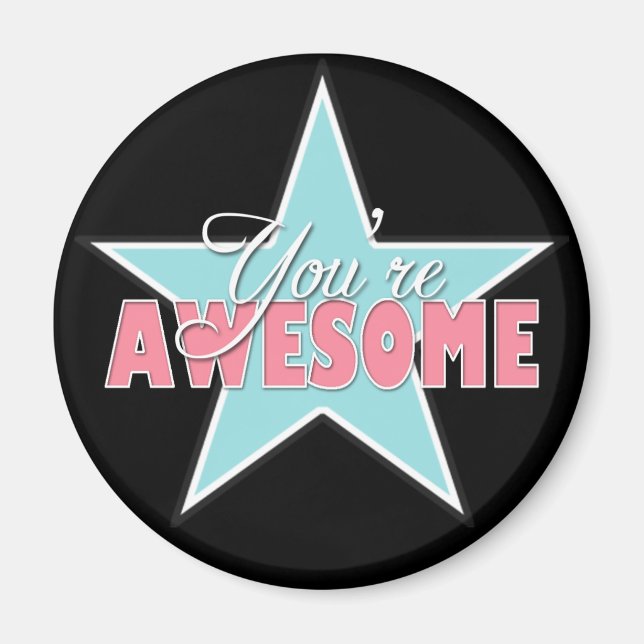 Imán Eres muy guapo - Imanes de estrellas azules y rosa (Frente)