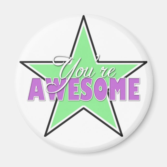 Imán Eres muy guapo - Magnates Green & Purple Star (Frente)