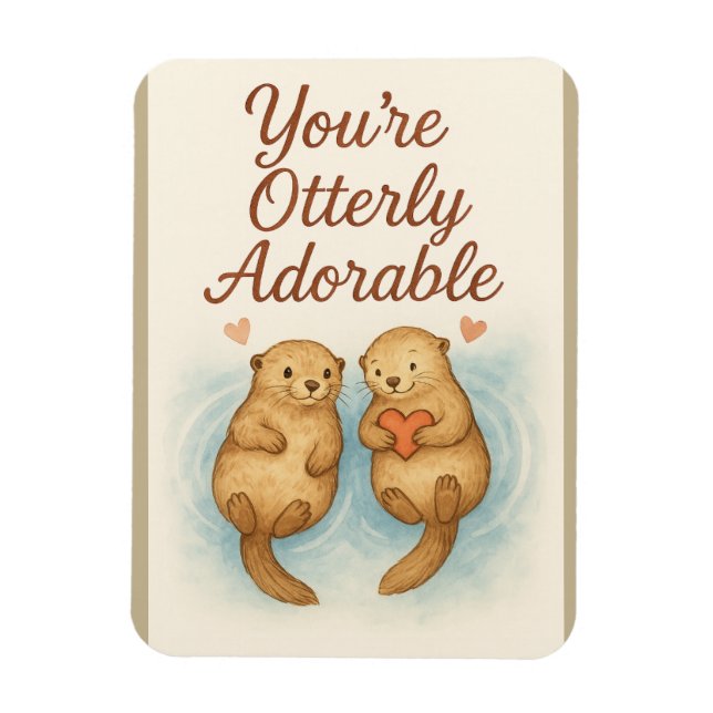 Imán Eres Otterly Adorable – Lindos Nutrias de Acuarela (Vertical)