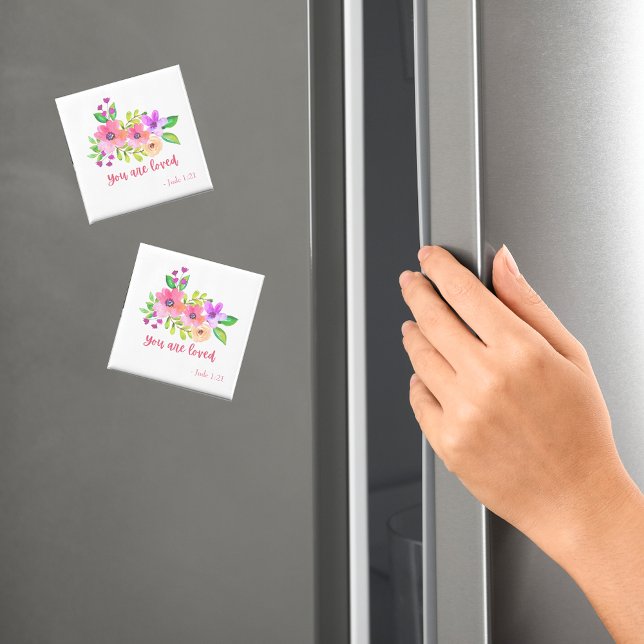 Imán Eres Querida Cita Cristiana Jude 1:21 Floral (Subido por el creador)