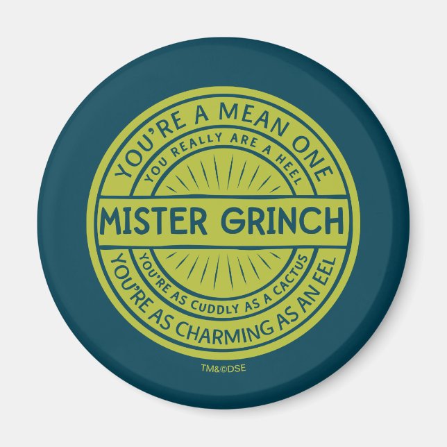 Imán Eres una cita de Mister Grinch (Frente)
