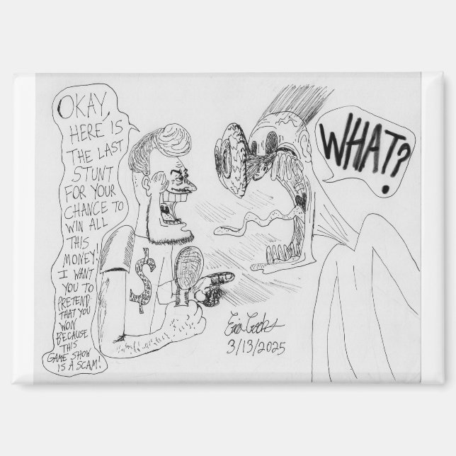 Imán Erica Crooks Comics : Game Show scam (Anverso)