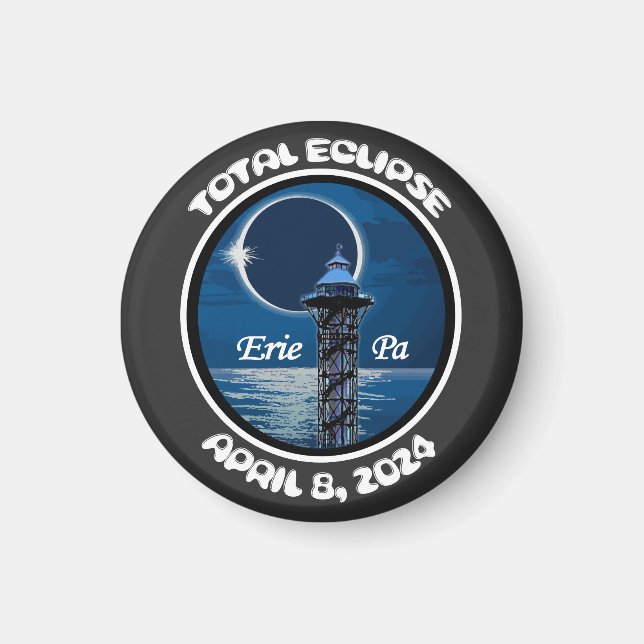 Imán Erie Pennsylvania Eclipse Solar Total Abril 2024 (Frente)