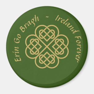 Imán Erin Go Bragh Gold Celtic Shamrock