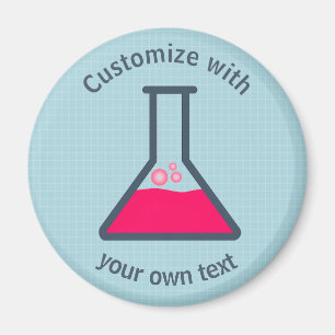 Imán Erlenmeyer Flask Science Personalizado Textos