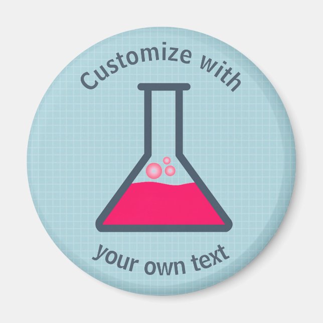 Imán Erlenmeyer Flask Science Personalizado Textos (Frente)