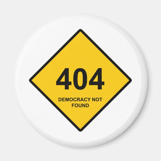 Imán Error 404: Democracia no encontrada (Frente)