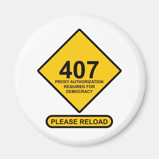 Imán Error 407: Requiere autenticación de proxy de demo (Frente)