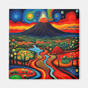Imán Erupción del volcán en la noche 10