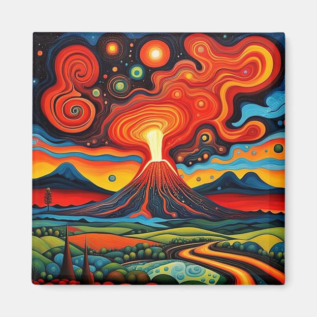 Imán Erupción del volcán en la noche 7 (Frente)