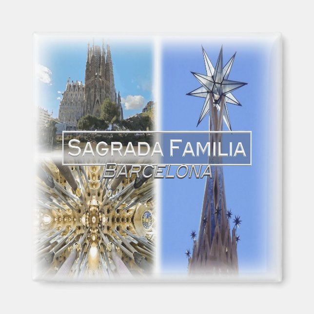 Imán ES0127 Europa, España, Barcelona, Sagrada Familia, (Frente)
