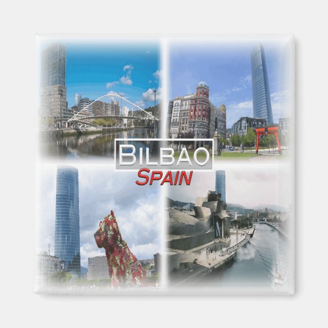 Imán ES0136 Europa, España Bilbao, Fridge (Frente)